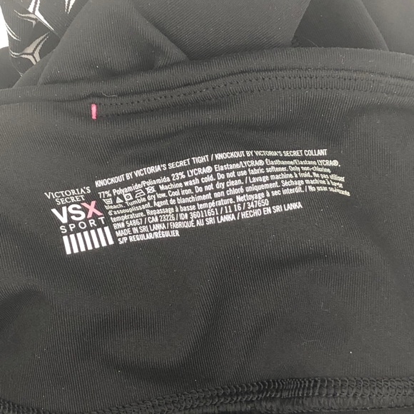 VS SPORT BLACK AND WHITE KNOCKOUT LEGGINGS - Picture 8 of 9